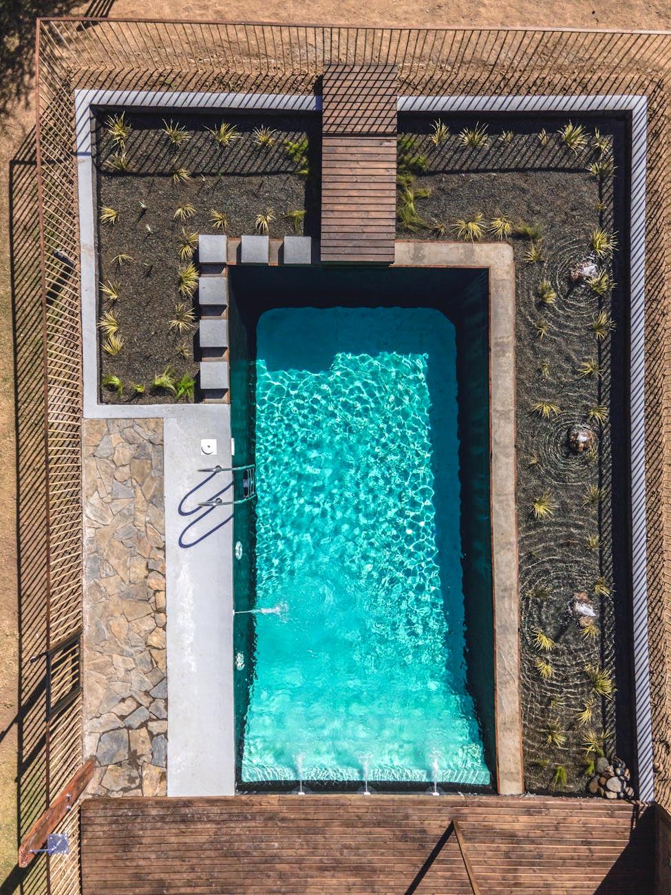 Before and after comparison showing sparkling clean pool water after professional cleaning treatment